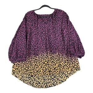 Torrid women's plus size 3 animal print purple multicolor blouse top Lightweight
